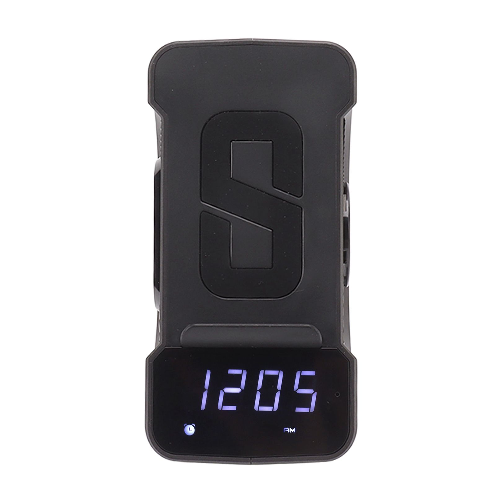 3 in 1 Bluetooth Speaker PC ABS Alarm Clock with Wireless Charging for Bedside 10W Grey — image 3