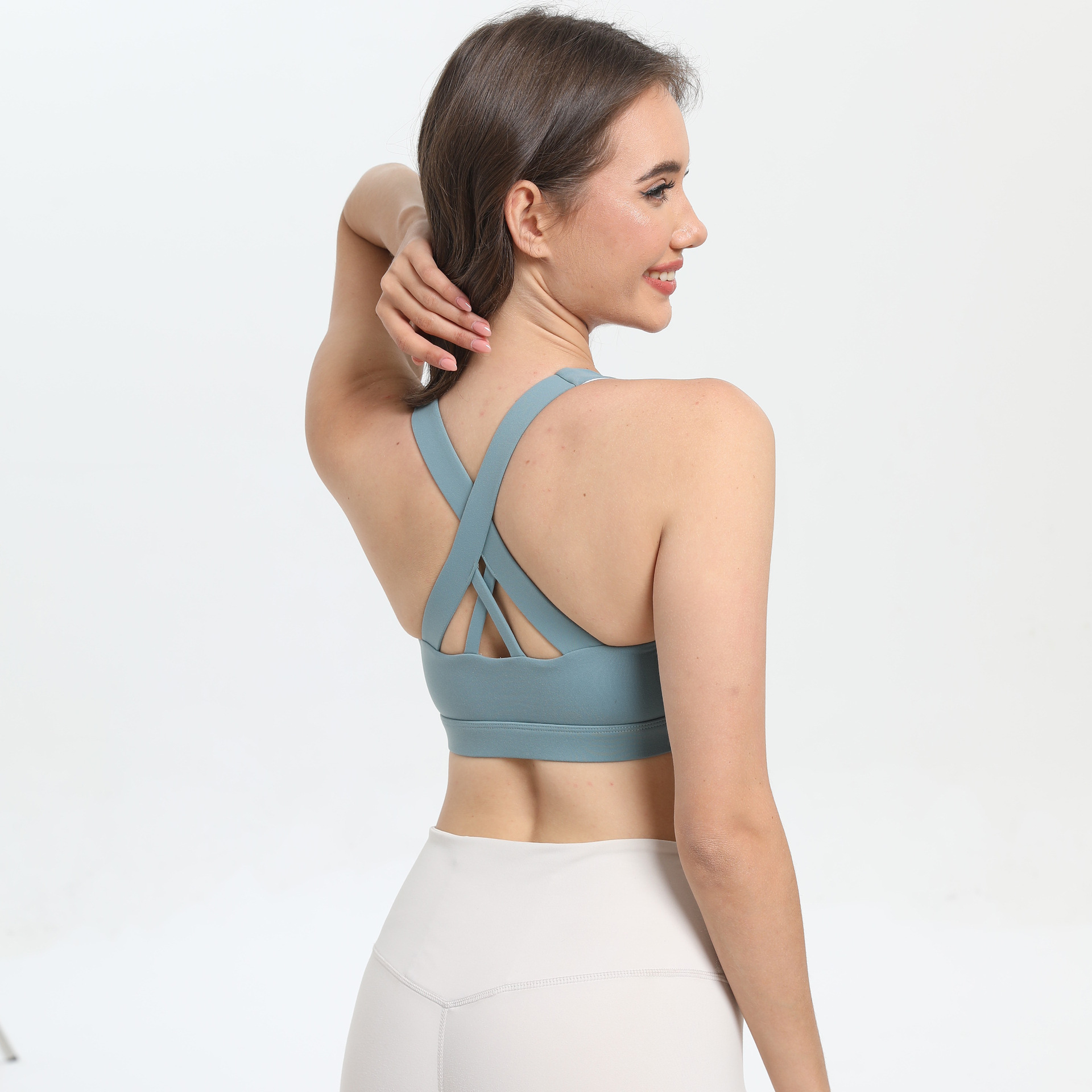 2-Pack Blue High-Support Shockproof Sports Bra(XXL Size) - Women's Backless Yoga Running Vest with Naked-Feel Comfort (Padded & Wire-Free) โ image 2