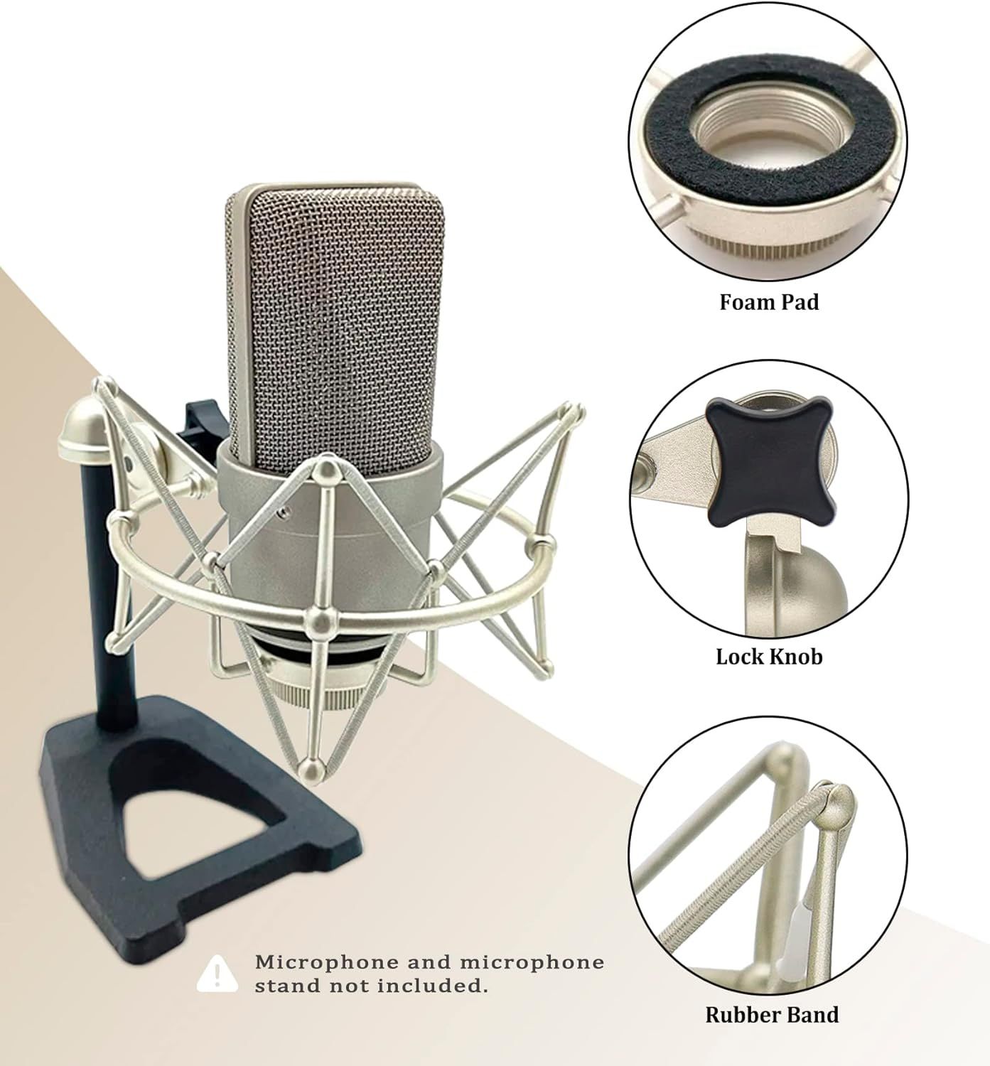 103 Shock Mount - Microphone Mount Compatible for 103 M147 Condenser Mic by,Silver suitable for daily singing, voice-over