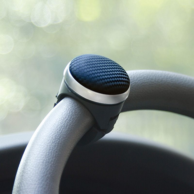 1 PC Car Carbon Fiber Texture Steering Wheel Spinner Knob, Vehicle Power Steering Ball with Bearing Assist, (Black) โ image 2