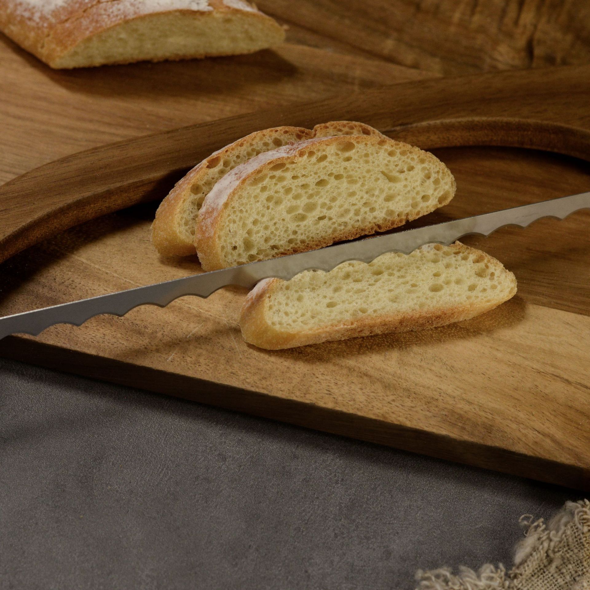 2 Pcs Khaki Artisan Wooden Bread Bow Knife - Serrated Stainless Steel Slicer for Effortless Crumb-Free Cutting โ image 6