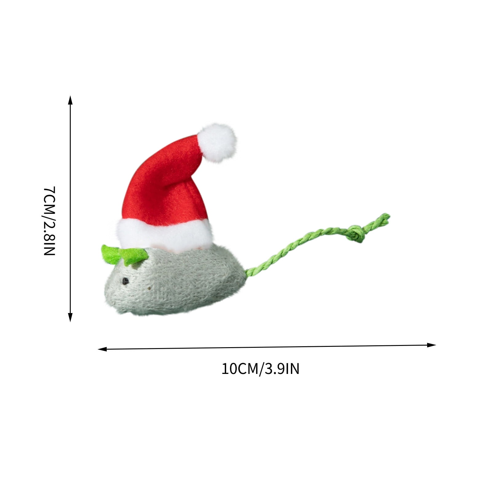 Catnip Toys Interactive Toy Christmas Hat Costume Plush Mouse Shaped Cat Toys for Cat Kitten Indoor A โ image 3
