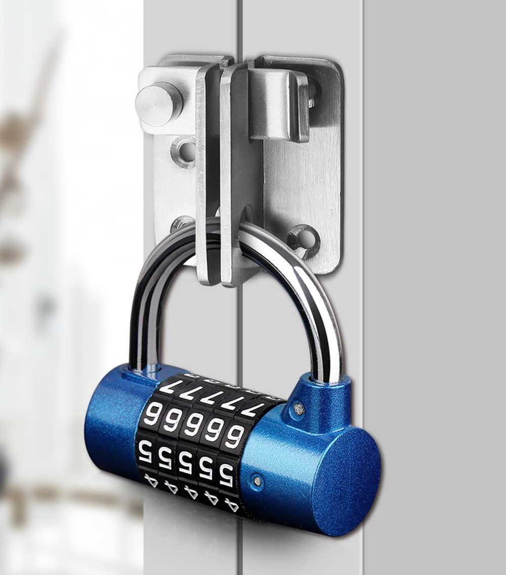 Combination Lock 5 Digital Resettable Code Combo Durable Compact Easy to Set and Use Security Safe for Case Gym Locker Blue โ image 4