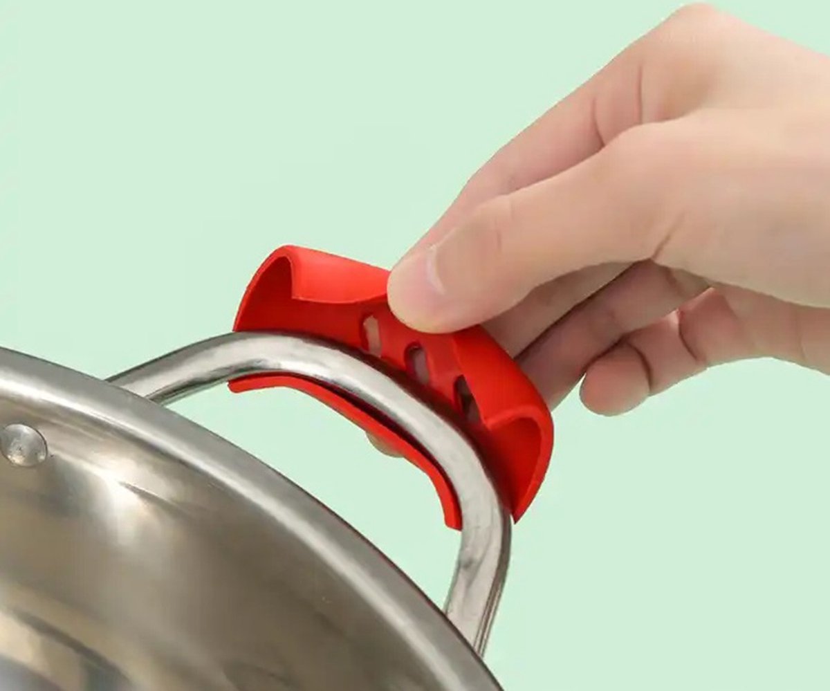 2-Piece Silicone Pot Handle Grips | Prevents Hands from Burning | Heat Resistant and Wear Resistant | Pot Lid Grip | Pan Grip | Extra Grip | Grey — image 3
