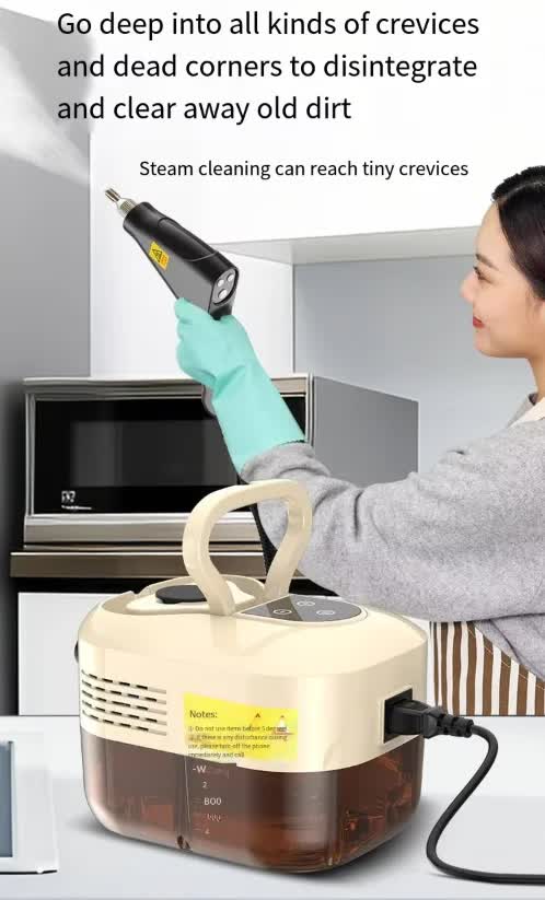 White and Black 1500W High Pressure Steam Cleaner with Digital Display (3.5 BAR) - 1.2L Heavy Duty Steamer for Kitchen Grease, Grout, Car Detailing & — image 6