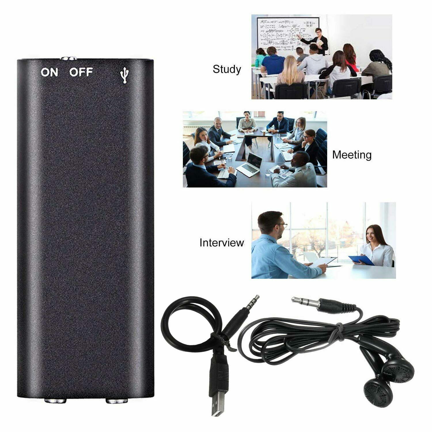Mini Voice Activated 8GB Audio Sound Recording Continuous Listening Device with Strong Magnetic — image 3