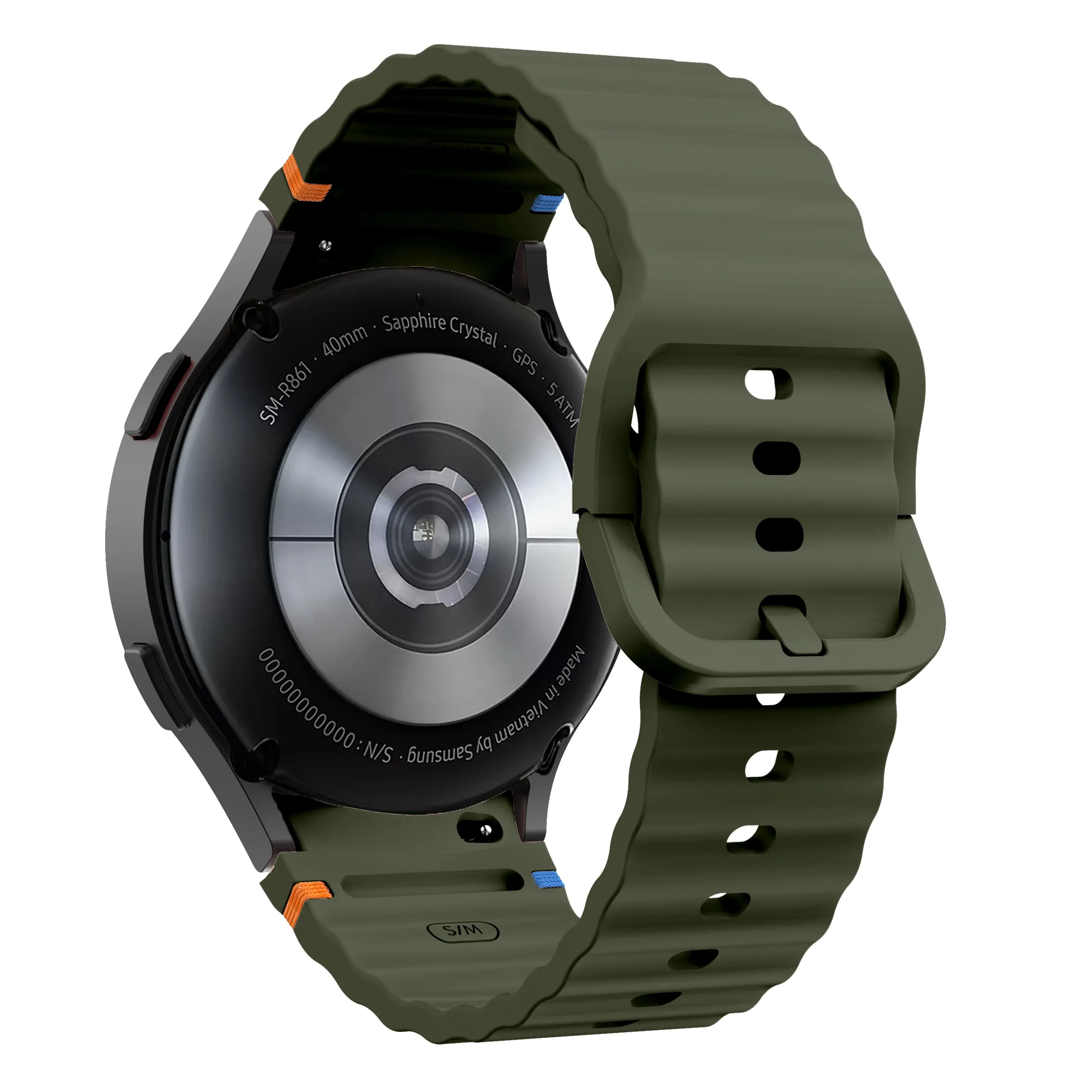 Silicone Watch Band Compatible with Samsung Galaxy Watch 7 Military Green, 40mm 44mm