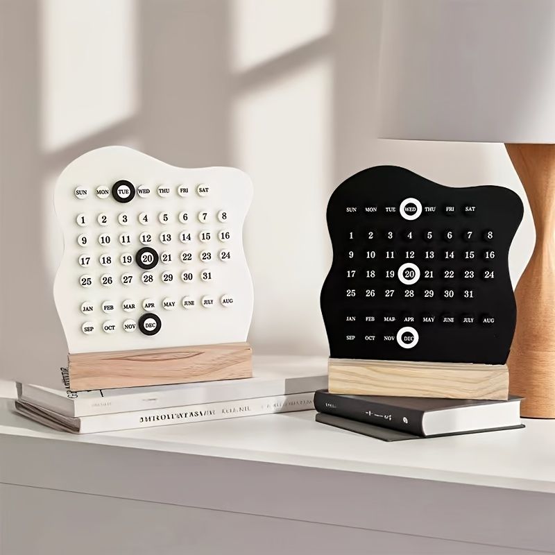 Handmade Perpetual Calendar Ring Table Calendar Desktop Ornament, Made of Acrylic with High Aesthetic Value. Serves As Photo Prop, Ideal for Housewarming — image 5