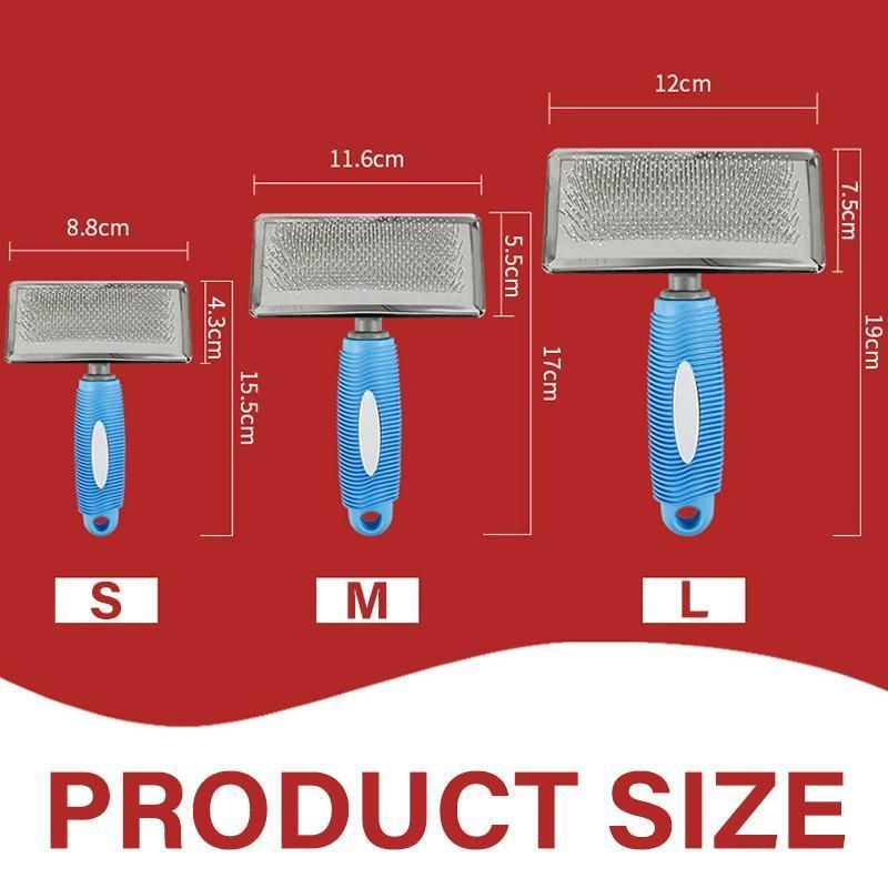 L Size Hair Shedding Grooming Trimmer Comb Brush Slicker Undercoat Rake Pet Dog Cat - Blue — image 4