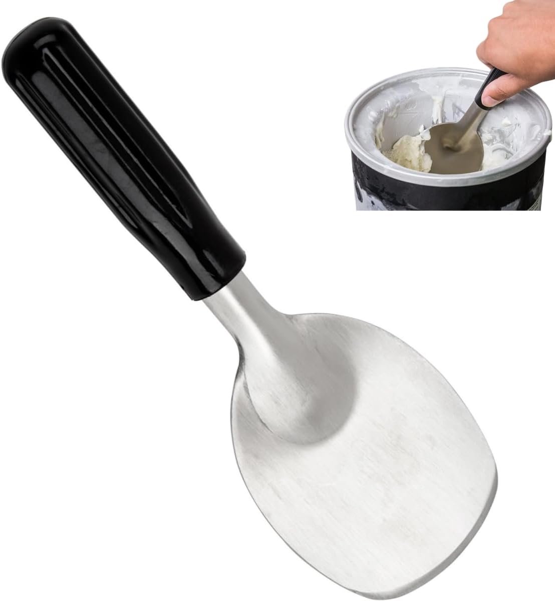 Robust ice cream scoop with non-slip handle - stainless steel ice cream scoop - perfect for scooping and serving hard frozen desserts
