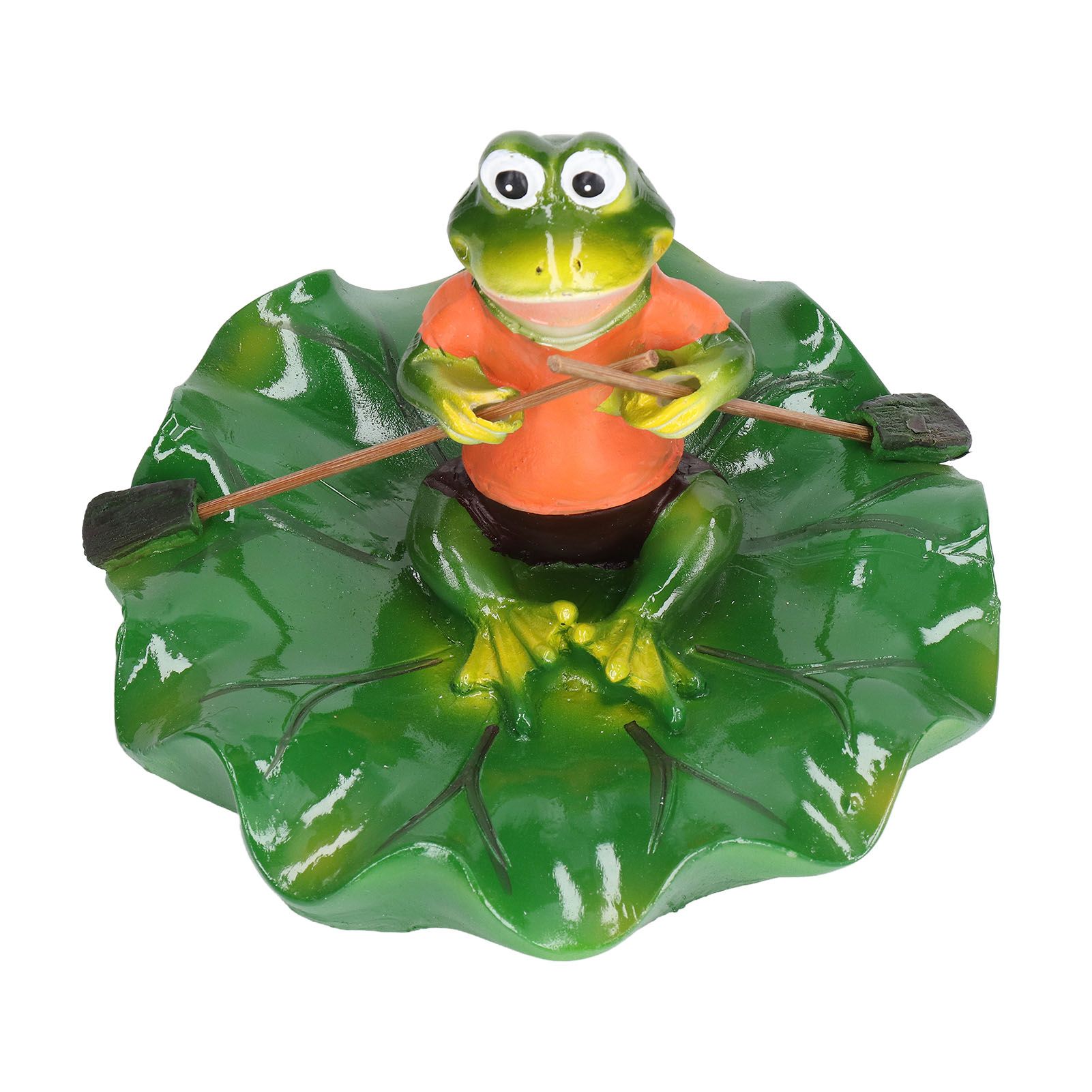 Simulation Resin Floating Lotus Leaf Frogs Ornament Fish Pond Fountain Landscape Decor — image 6