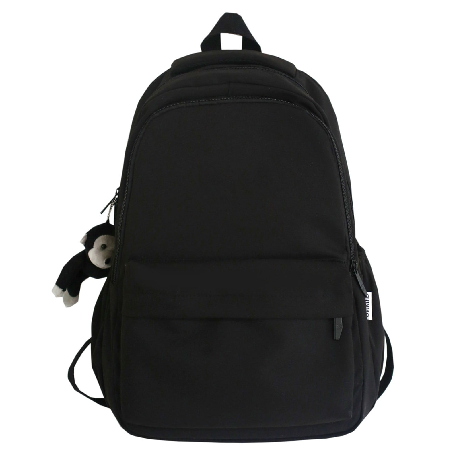 1 Piece Travel Backpack with Detachable Bear Charm, Laptop Book Bag for School, Work and Daily Travel, Black 3, 21.8 × 27.9 cm