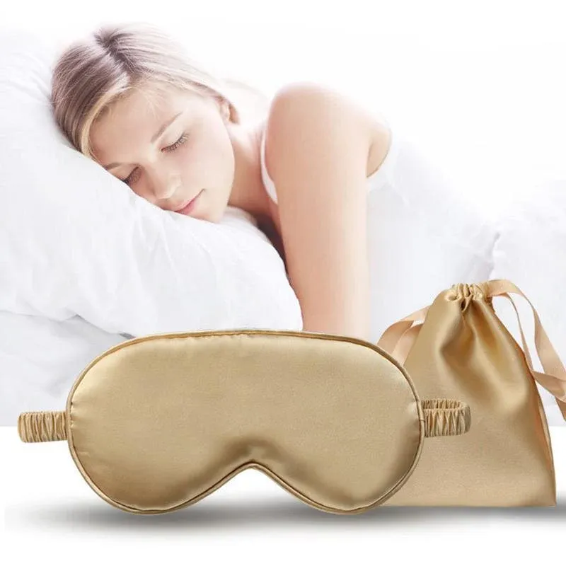 Pure Soft Silk EyeShade Blindfold Sleep Eye Mask Cover Light Shade Travel Relax - Green — image 4