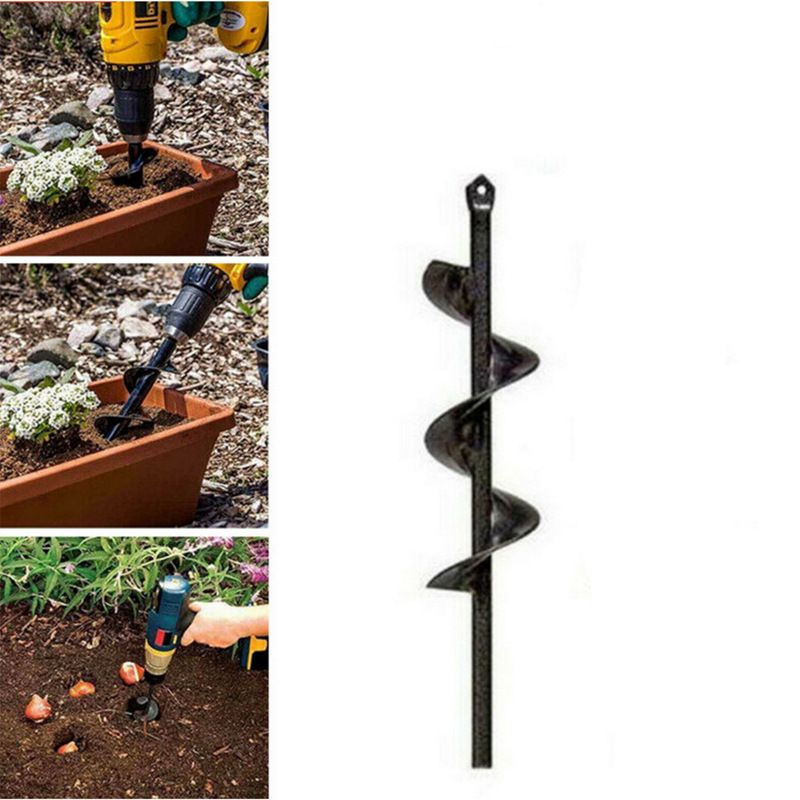 Garden Auger Drill Bit for Planting Total Solid Barrel Extensive Blades,for Planting Flowers Bulbs,Rapid Planter Earth — image 2