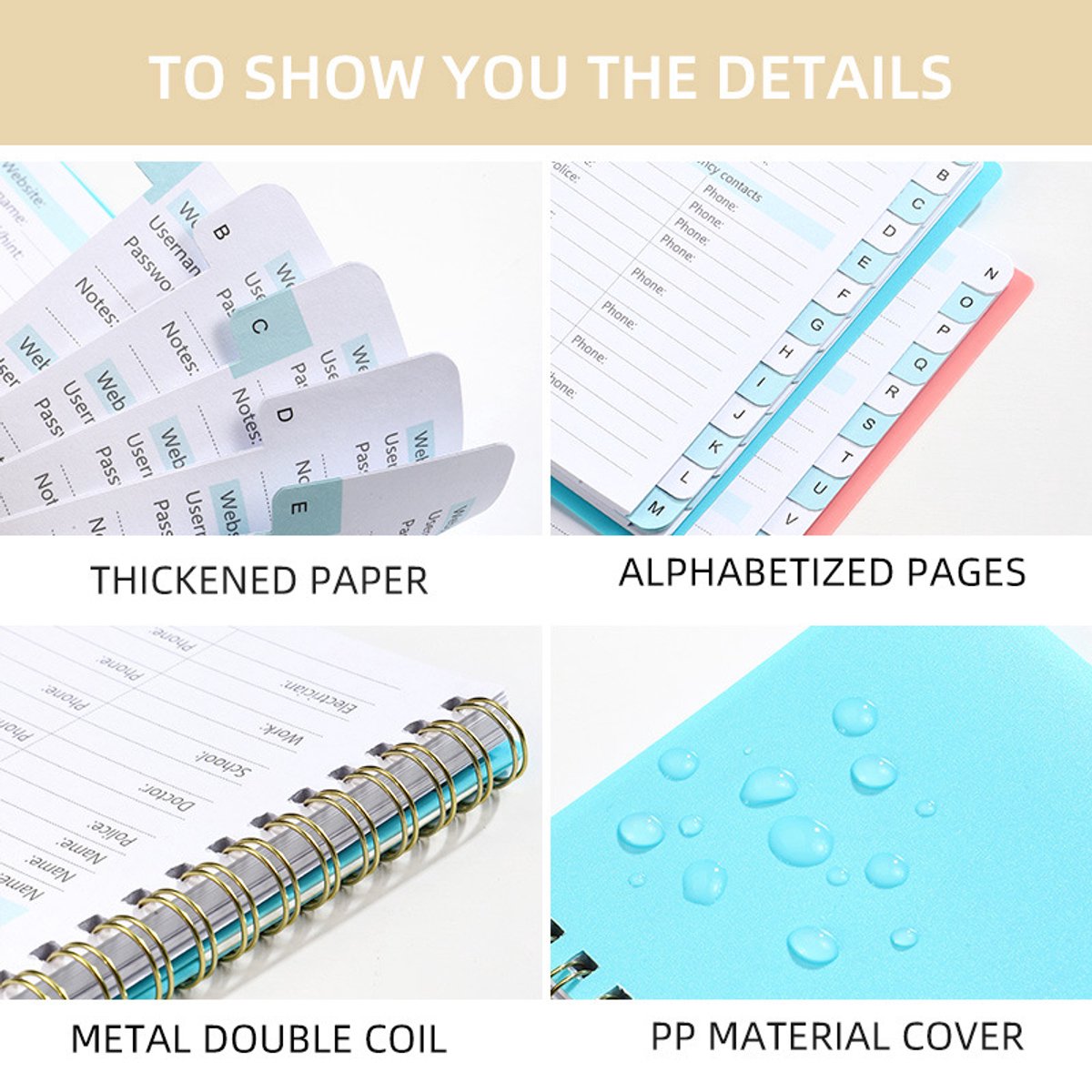 Password Book - Password Booklet with Alphabet - Password Organizer - Password Notebook - A6 - Gray โ image 4