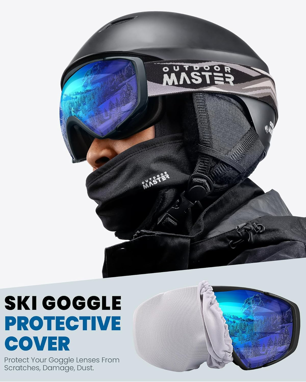 OutdoorMaster Ski Goggles with Cover Snowboard Snow Goggles OTG Anti-Fog -100% UV Protection-OM-18 — image 4