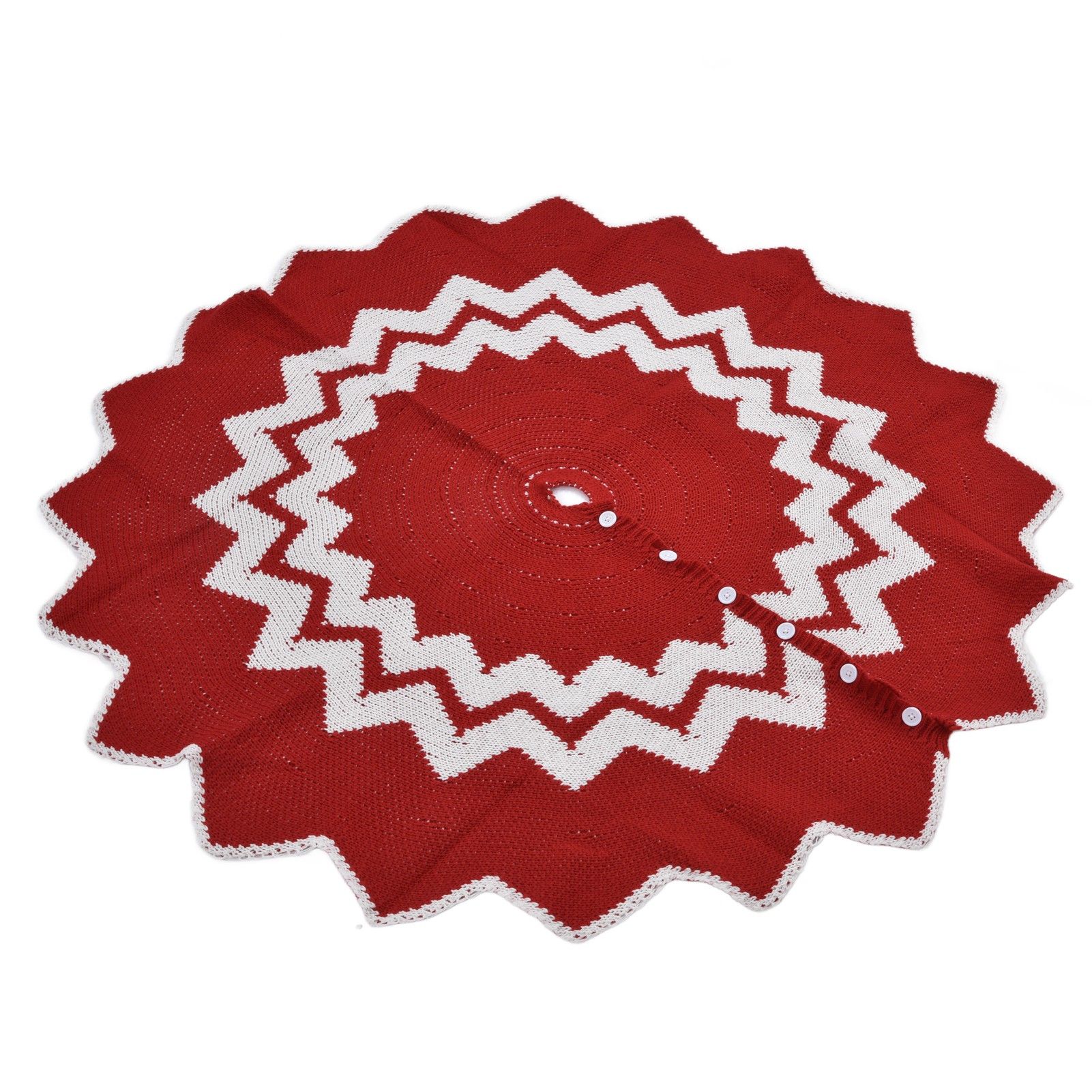 Christmas Tree Skirt Acrylic Fiber Knitting Floor Mat Cover Pad Xmas Party Home Decoration Props — image 3