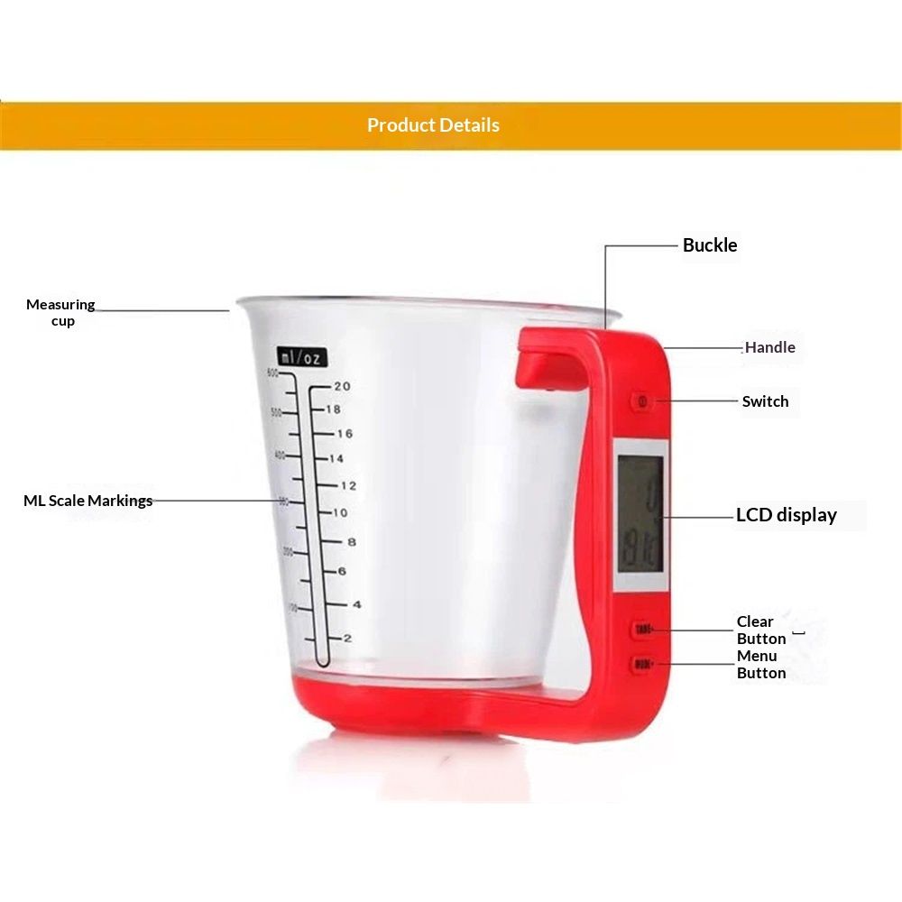 Digital Kitchen Scale and Measuring Cup Kitchen Measuring Cup Scale LCD Digital Display for Baking Tea Weighting Coffee โ image 2