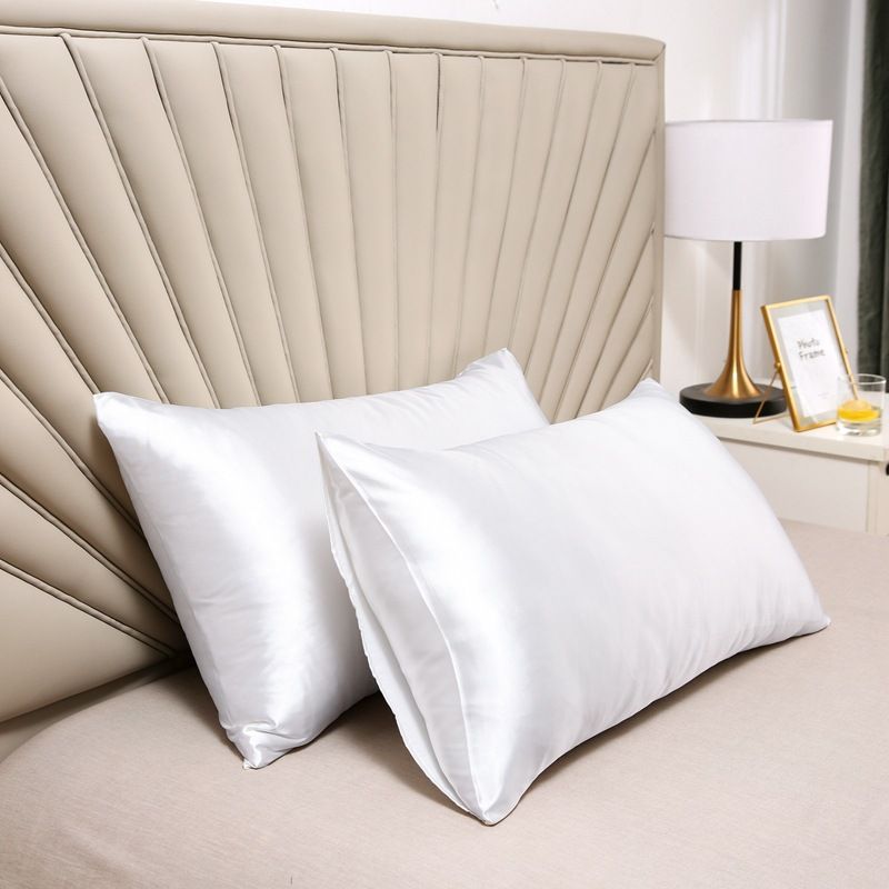 Pillowcase Polyester 60 Thread Count Solid Color Pearl white 50*66cm【pack of 2】