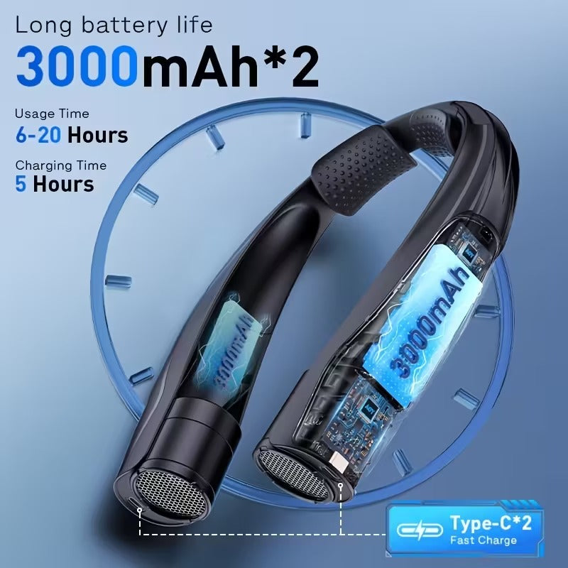 Neck Fan Portable USB 6000mAh 6-Speed Cooling — image 3