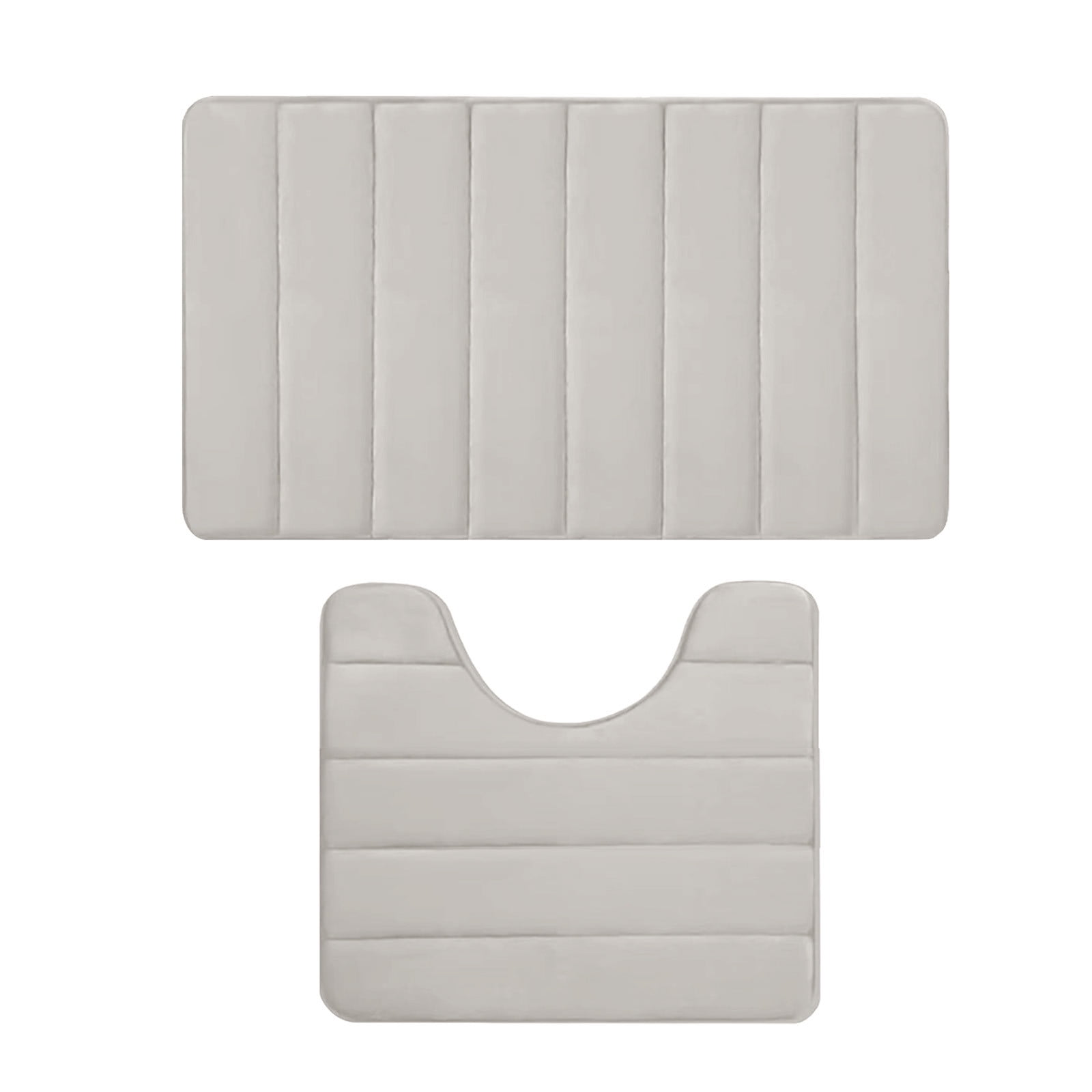 Memory Foam Toilet Rug, Non-Slip Bathroom Rugs, Toilet Rugs U Shaped Washable, Commode Contour Rug, Soft Comfortable Super Water Absorption #2_Beige β image 2