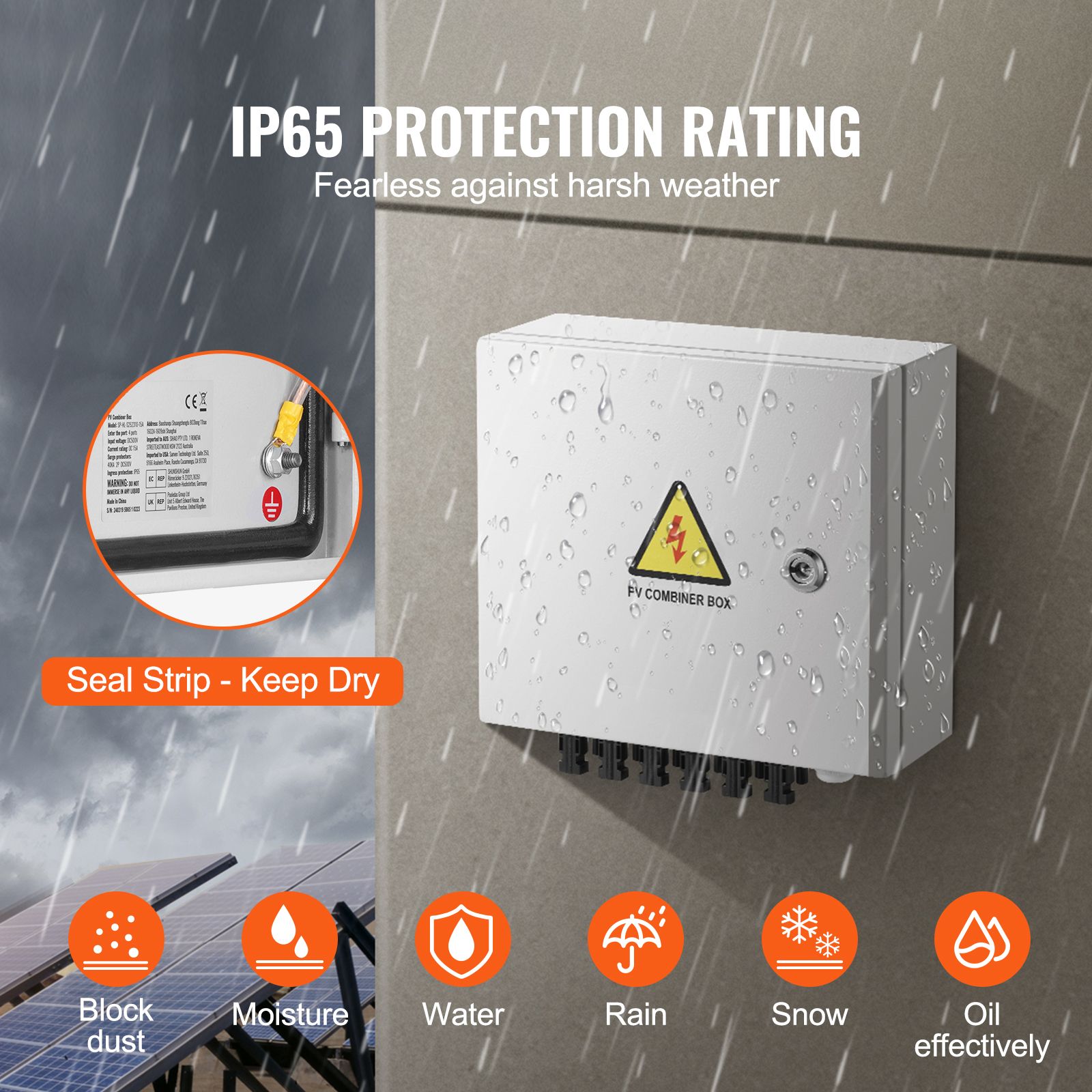 Solar PV Combiner Box 6 String 10A for Solar Panel System Steel Case IP65 โ image 4