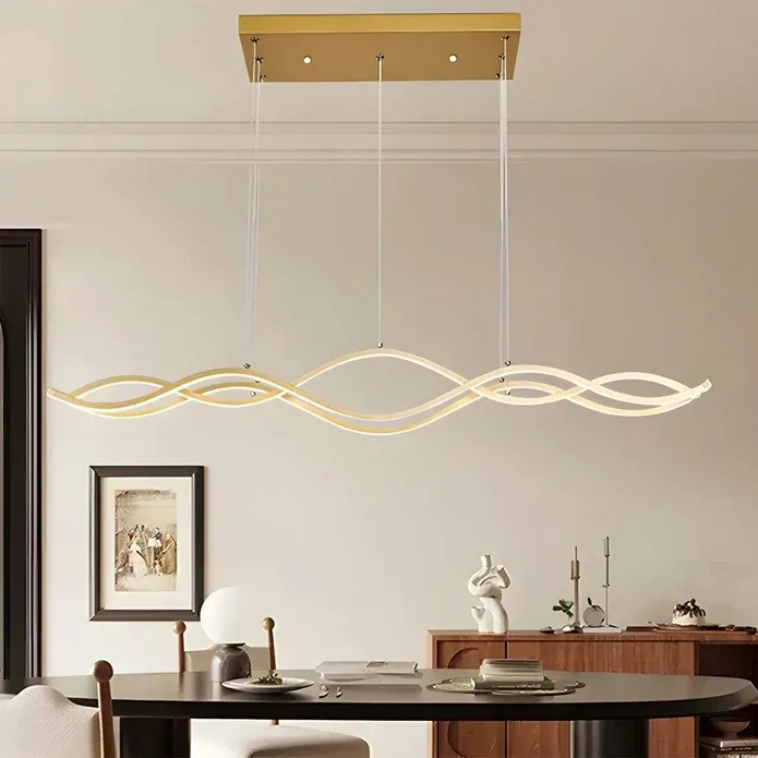 BAMDECOR A2569 1.5m Antizer Nordic Minimalist Wave Long Pendant Light (Gold) — image 4