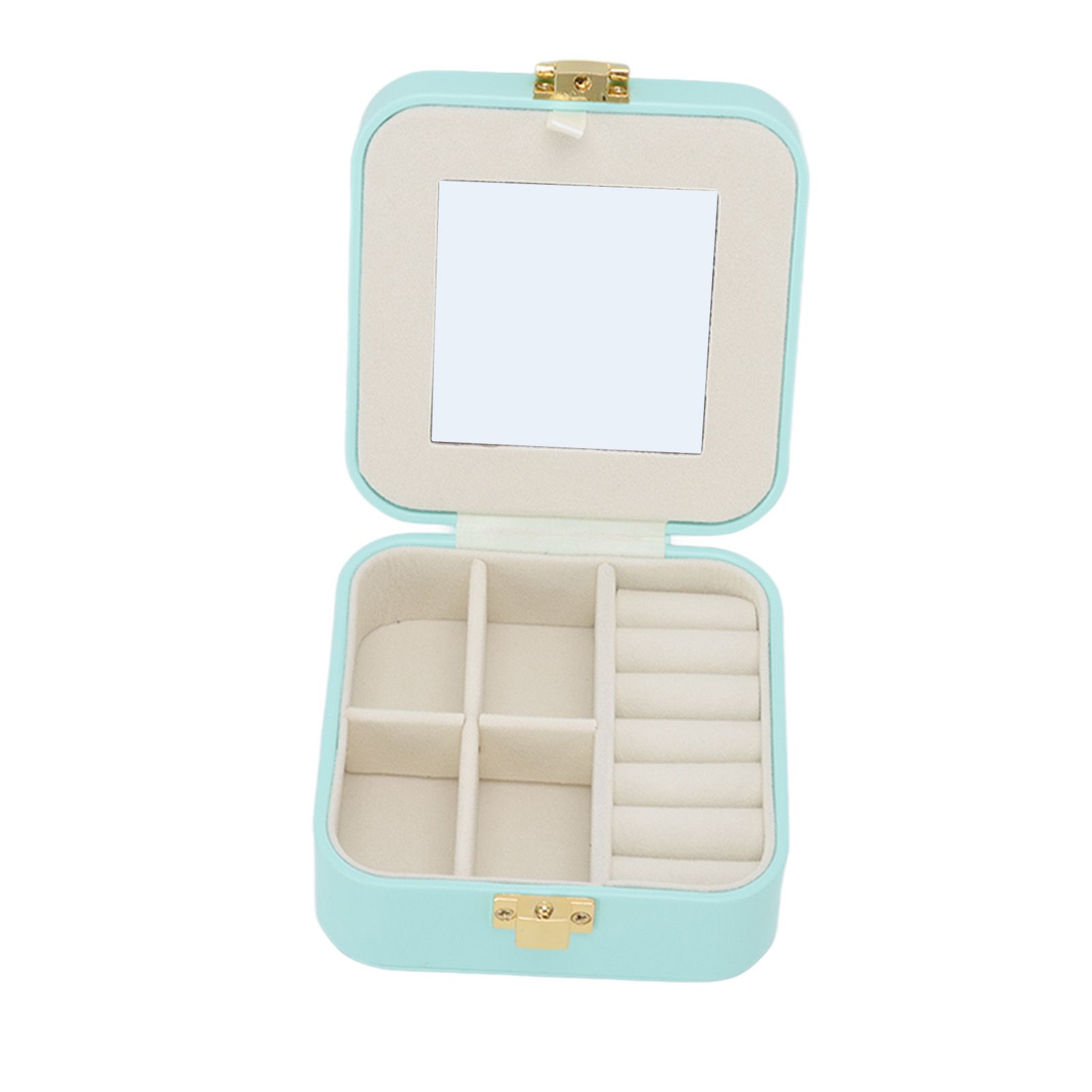 Jewelry Case Small Jewelry Box Organizer Display Storage Portable for Rings and Earrings Mint Green โ image 4