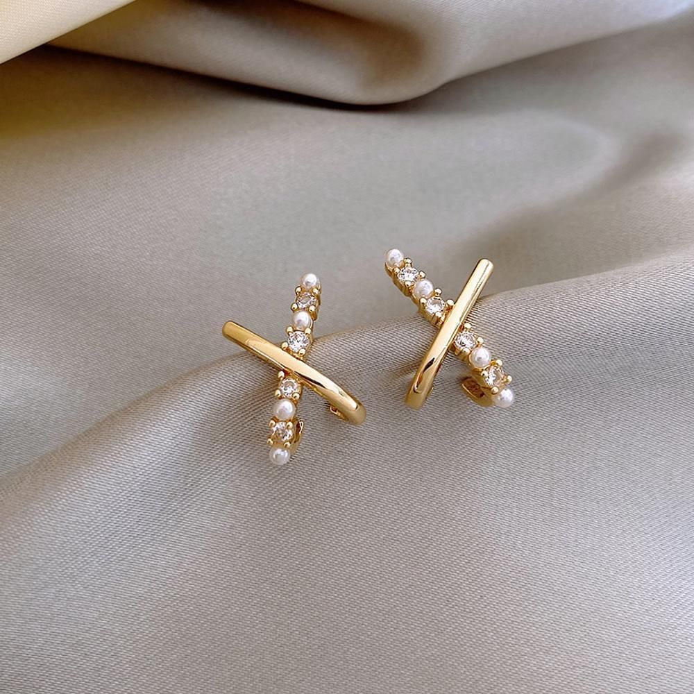 Golden Elegance Zircon Stud Earrings Women Wedding Jewelry Elegant Best Gift - Gold โ image 5