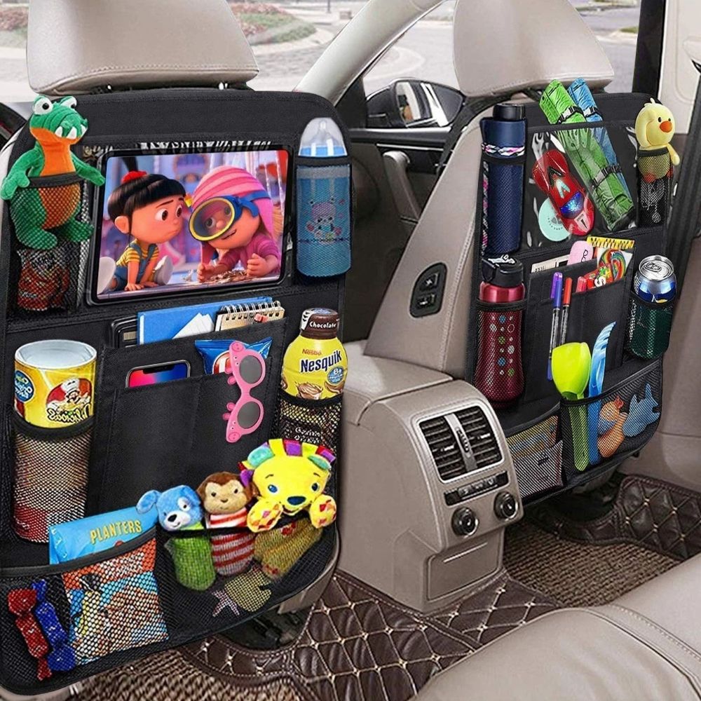 pcs Car Back Seat Storage Bag, Kick Protection Protector with Touch Screen Holder for Tablet, for Children in the Replacement Part — image 4
