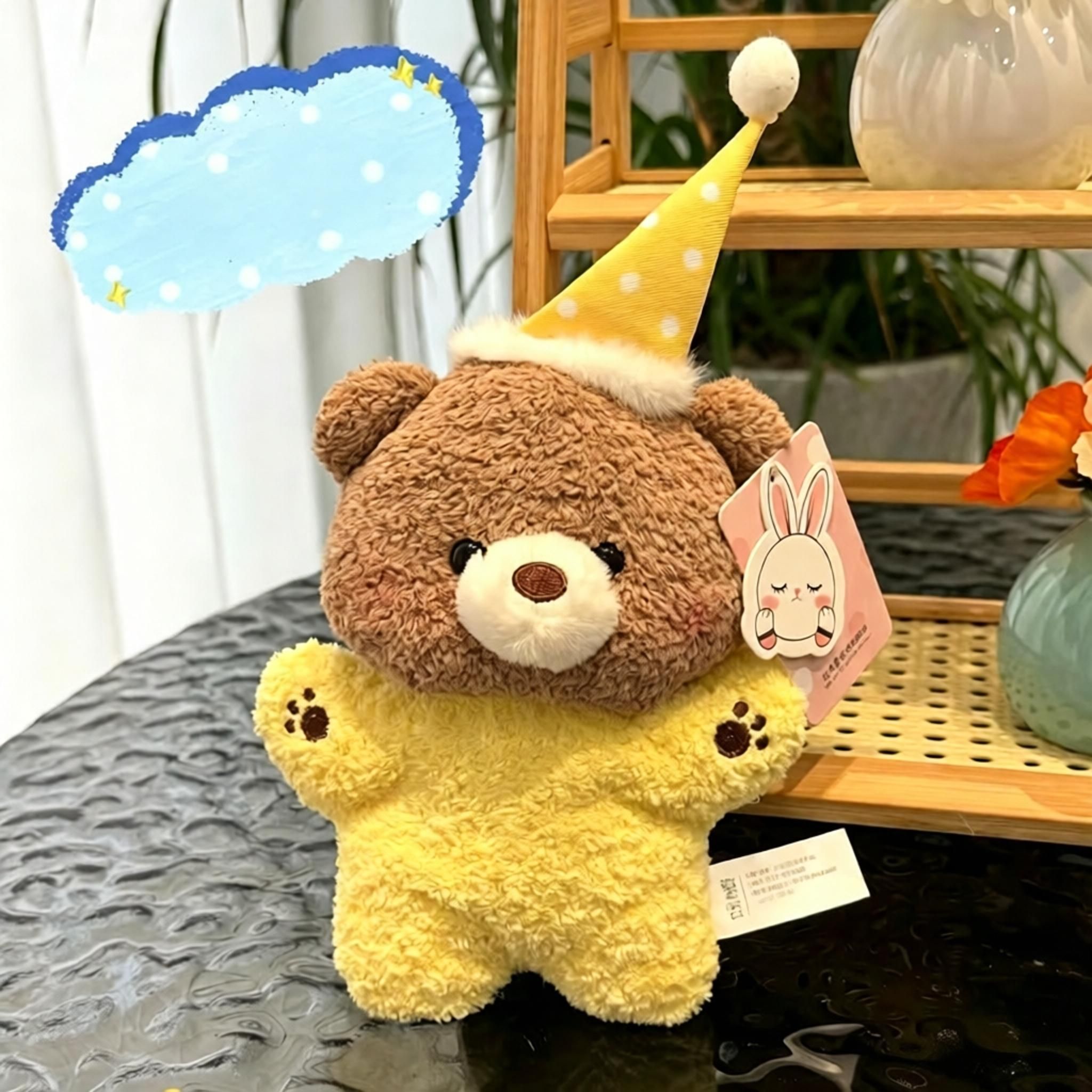 Goodnight Series Plush Toy - Soft Cuddly Animal Doll for Desk Decoration - Soothing Palm-Sized Stuffed Companion - Bear โ image 2