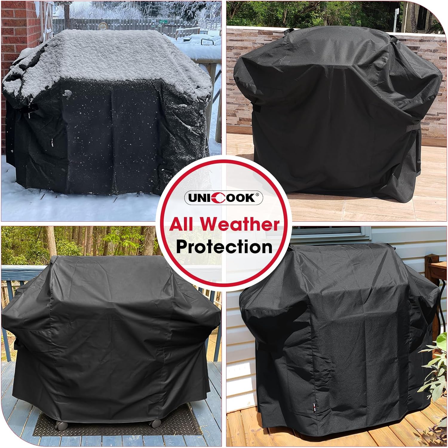 58 Inch Grill Cover for Weber Genesis II, LX 300 Series and Genesis 300 Series Gas Grills, Heavy Duty Waterproof Fade Resistant BBQ Cover, All Weather — image 6