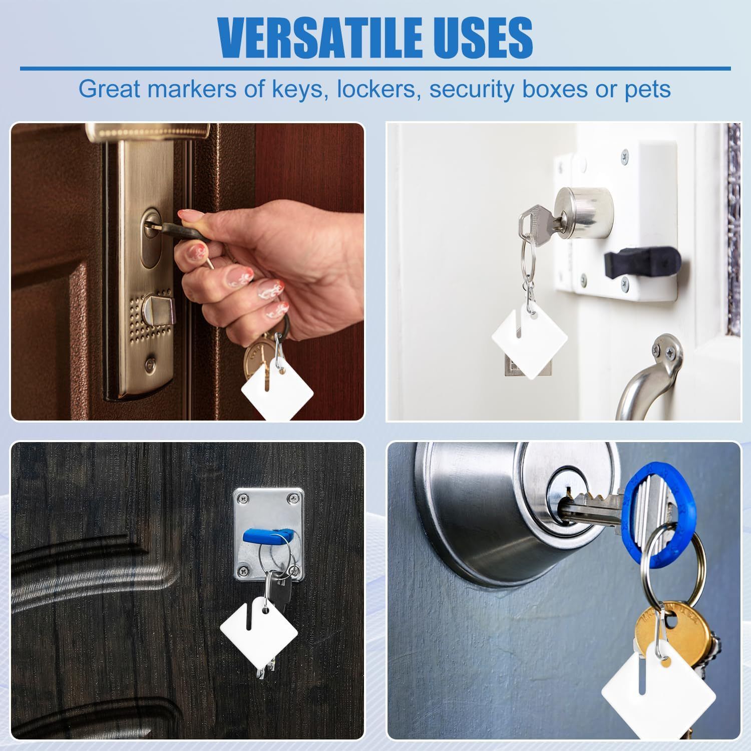 60 Piece Square Plastic Key Tags White, 4 x 3.8 cm โ image 5