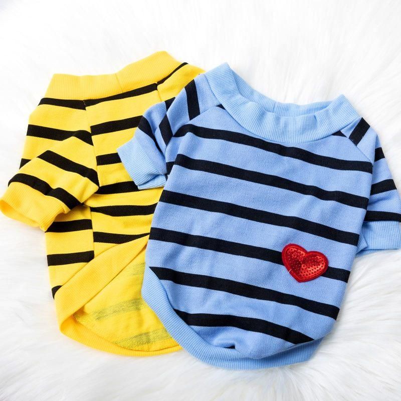 4Pcs Striped Pet T-Shirt Spring Summer Universal Clothes for Cat Dog Dachshund French Bulldog โ image 4