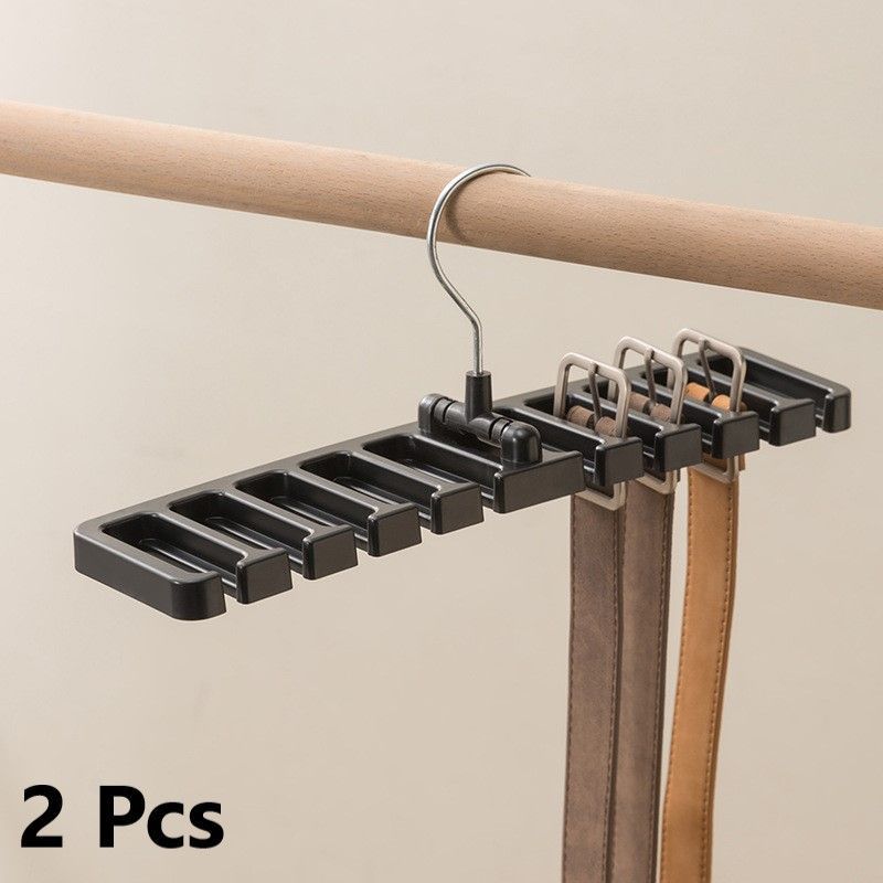 Wardrobe Belt Hanger Holder,10‑Slot Multi‑Purpose Storage Rack for Ties and Scarves,Black 2‑Pack,Home Closet Sorting Gadget,Christmas Halloween Housewarming