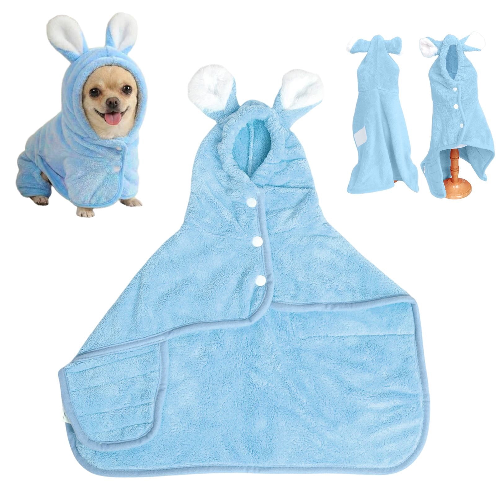 2026 New Puppy Bathrobe with Hood, Dog Bathrobe Absorbent Towel for Small Dogs Fast Drying Dog Robe Coat with Hood Puppy Towel Wrap Pet Grooming After Shower โ image 2