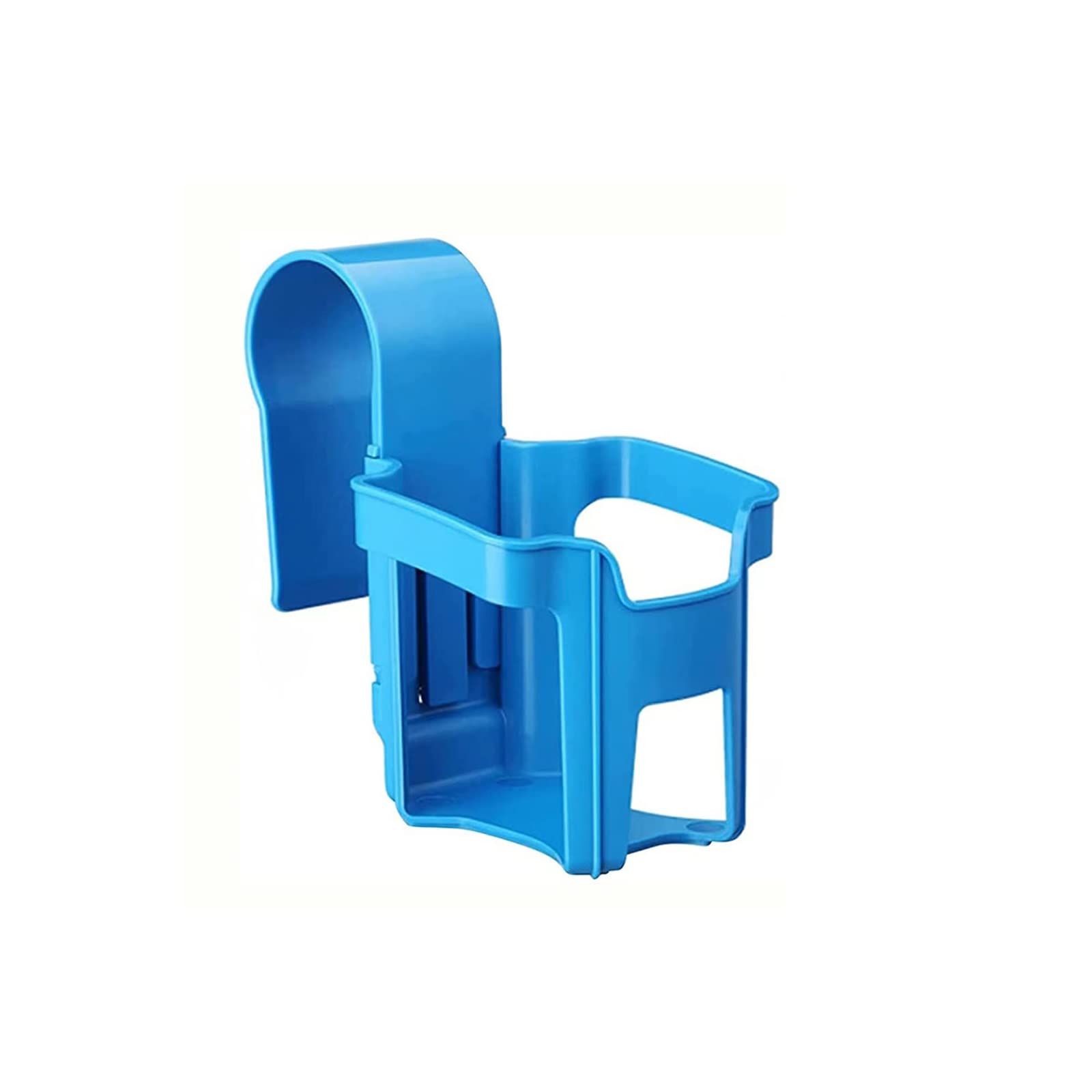 Poolside Cup Holder, Multipurpose Pool Drink Holder, Stainless Steel Water Bottle Holder, Self-Cleaning Plastic Blue