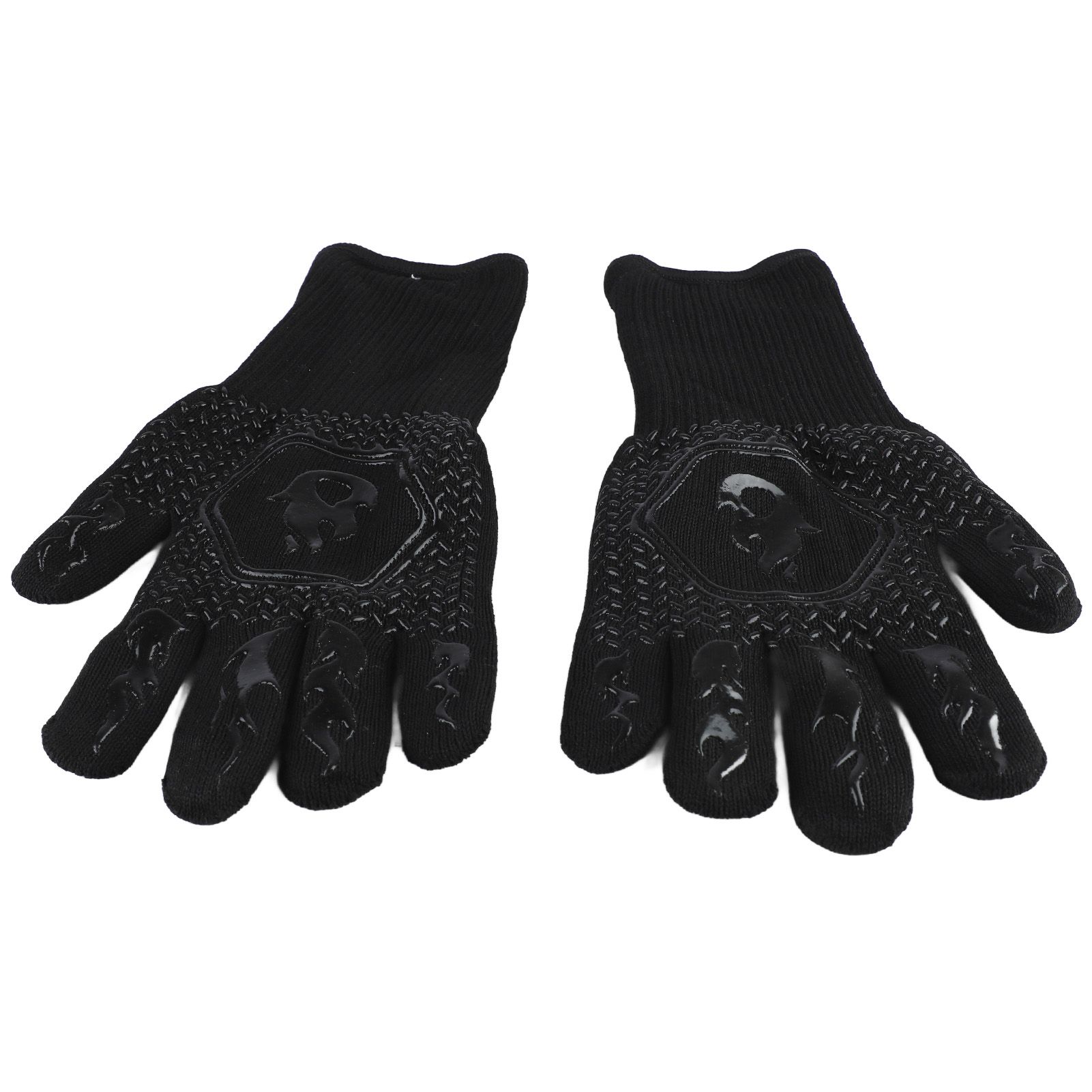 BBQ Gloves Heat Resistant Grilling Gloves Non Slip Oven Gloves Long Kitchen Gloves for Barbecue Baking Black Average Size 26‑35CM — image 2