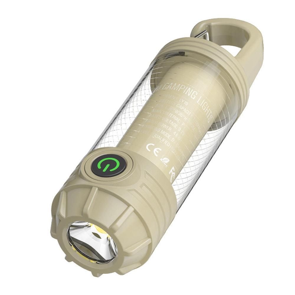 LED Camping Keychain Light - Mini Lantern with Hook for Outdoor Use Khaki โ image 4