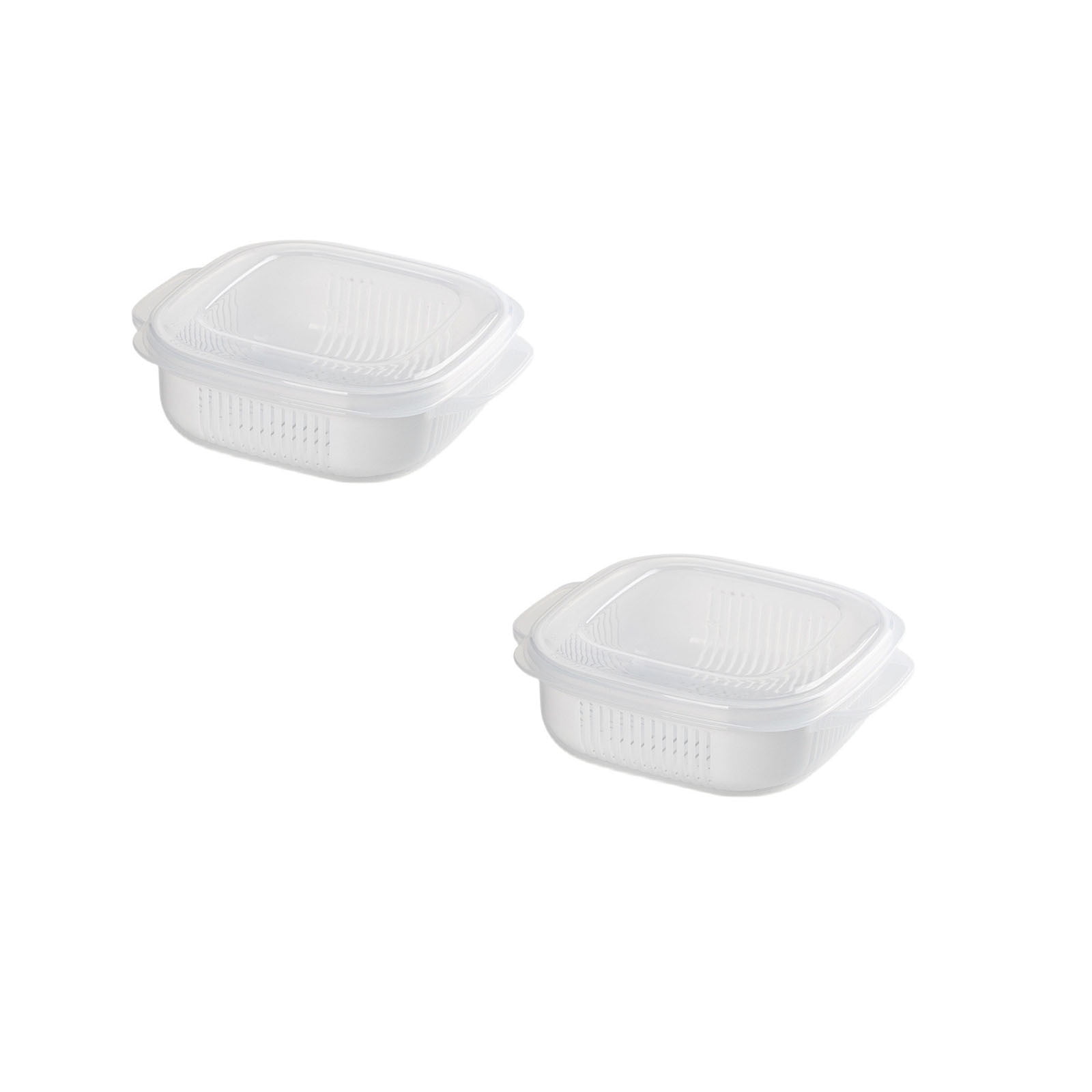 2 Pieces Microwave Steamer Bowls with Lids, Microwave Safe Plastic Food Containers for Vegetables, Noodles, 15 x 13 x 5 cm — image 2