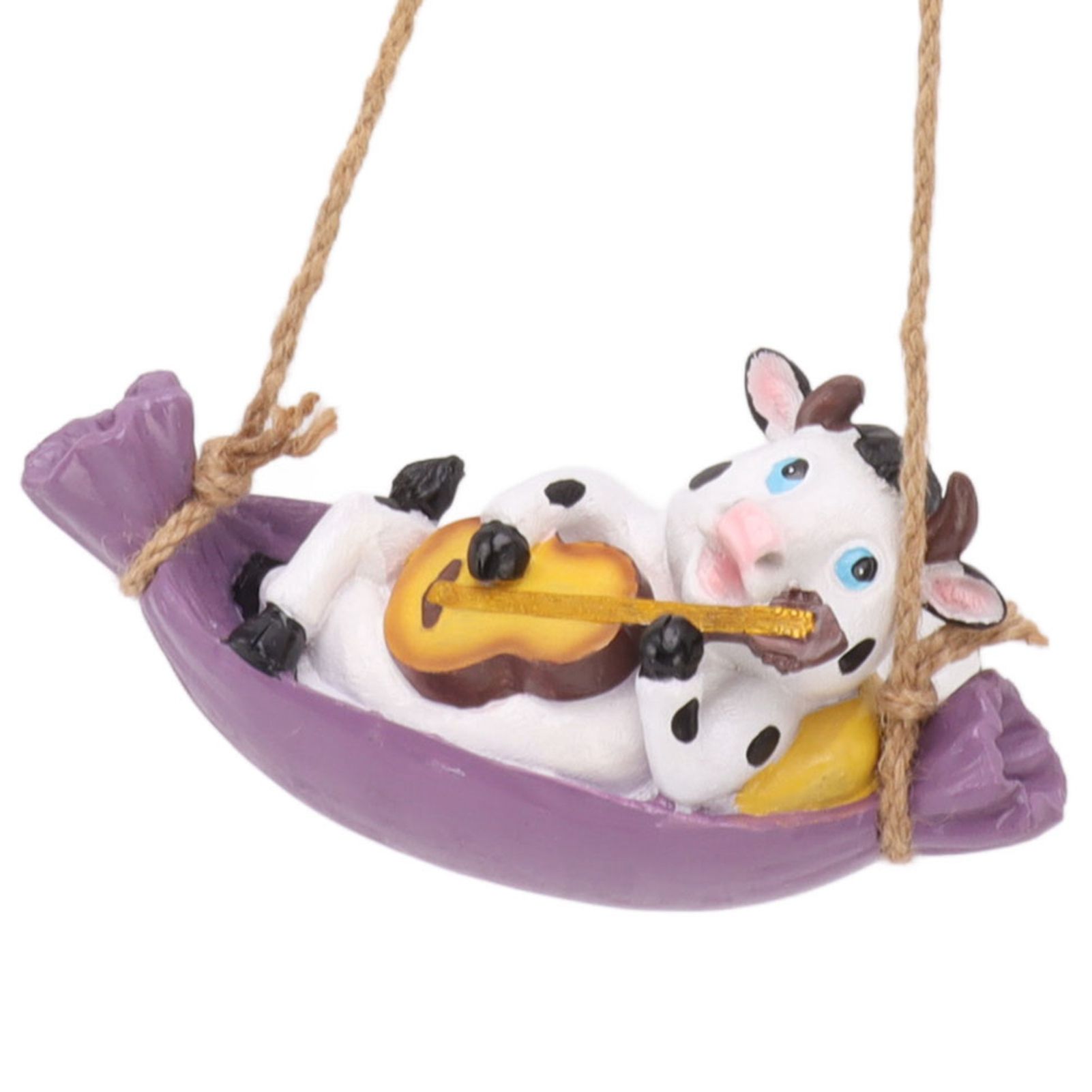 Cow Playing Guitar Garden Statue Vivid Cute Hanging Resin Cattle Sculpture Art Decoration for Lawn Patio Courtyard Dairy Cow โ image 5