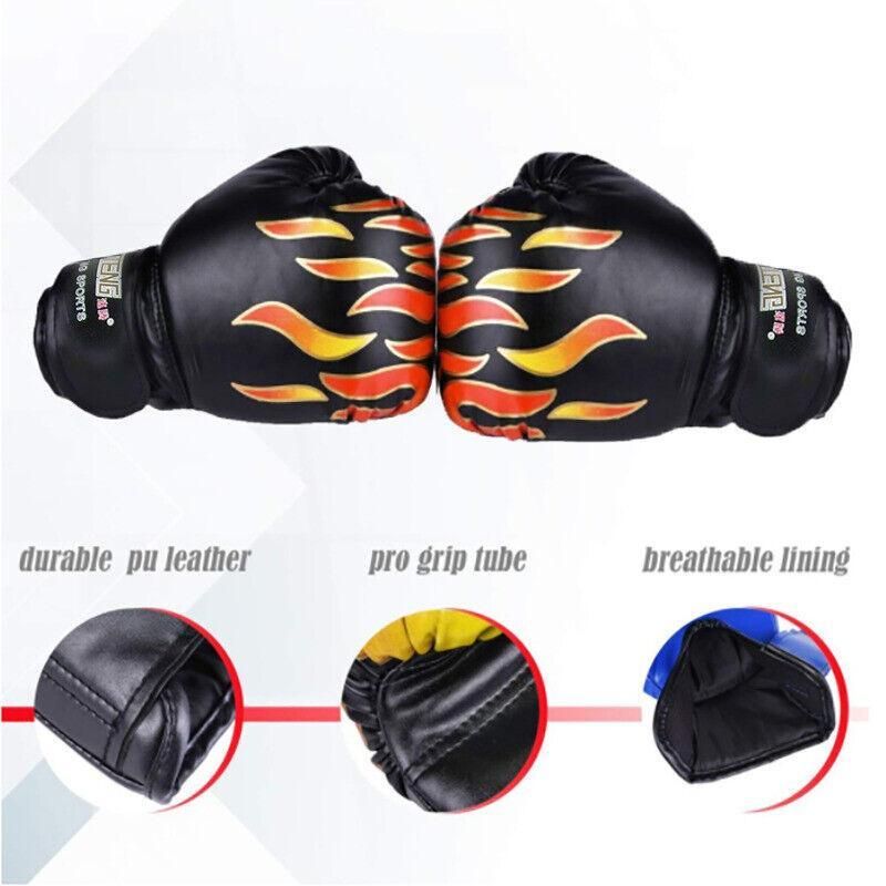 Boxing Sparring Training Gloves MMA Kickboxing Punching Gloves for Practice Sessions - Red [Map Pattern] — image 4