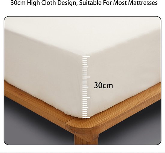 Mattress protector - Mattress cover - Elastic band - Washable - Elastic fit Mattress protector - For small double to king-size beds (White, 198x203cm) โ image 5
