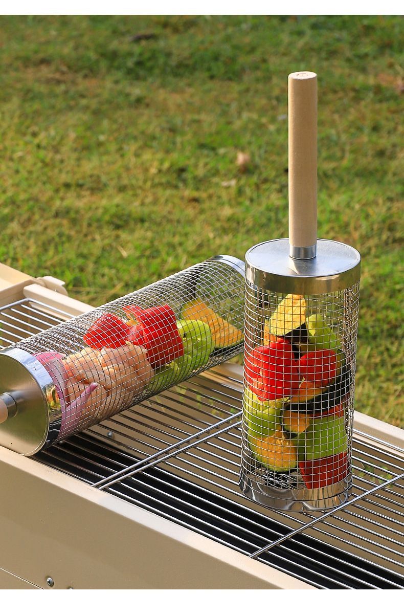 2Pcs Outdoor Portable 360° Rotating BBQ Grill Mesh — image 4
