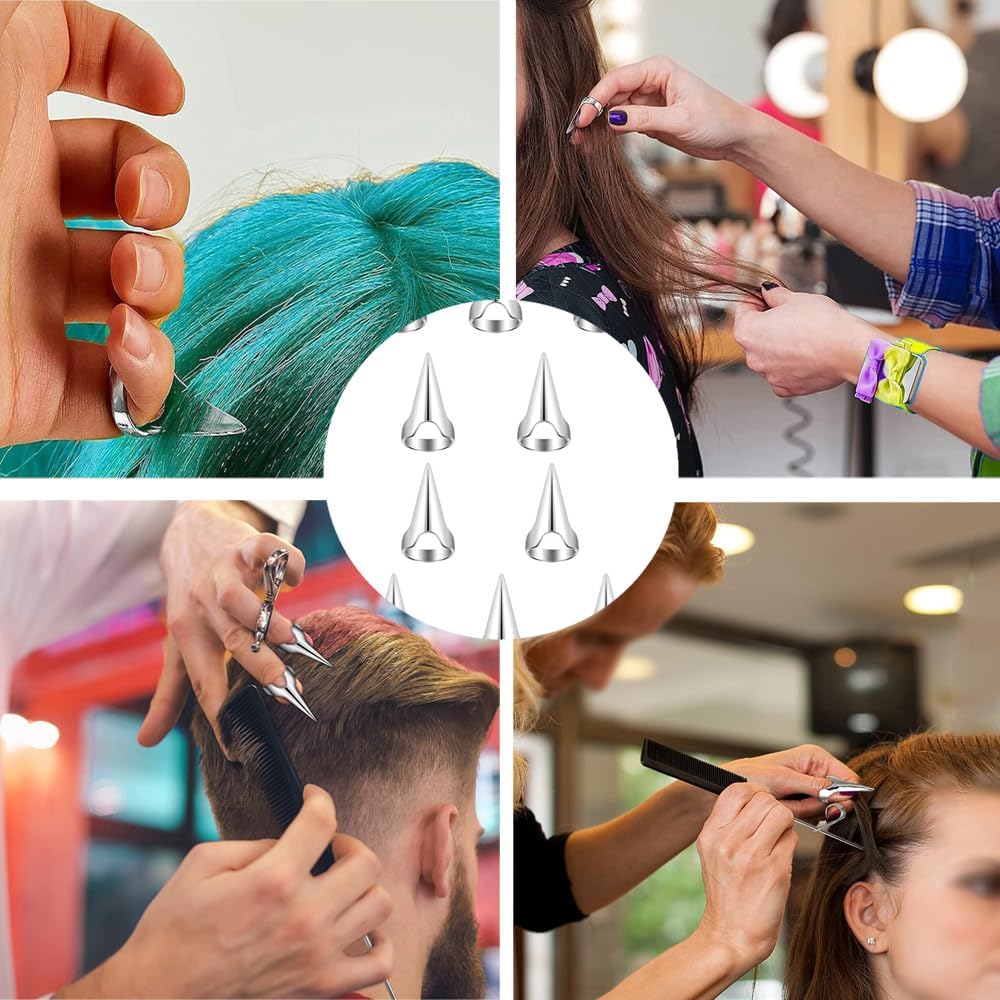 10 pcs Hair Parting Ring Alloy Beard Braiding Silver, Hair Selection Tool, Hair Coloring,Hair Finger Parting Tool, Hair Parting Tool Finger Pinky Parting Tool โ image 4