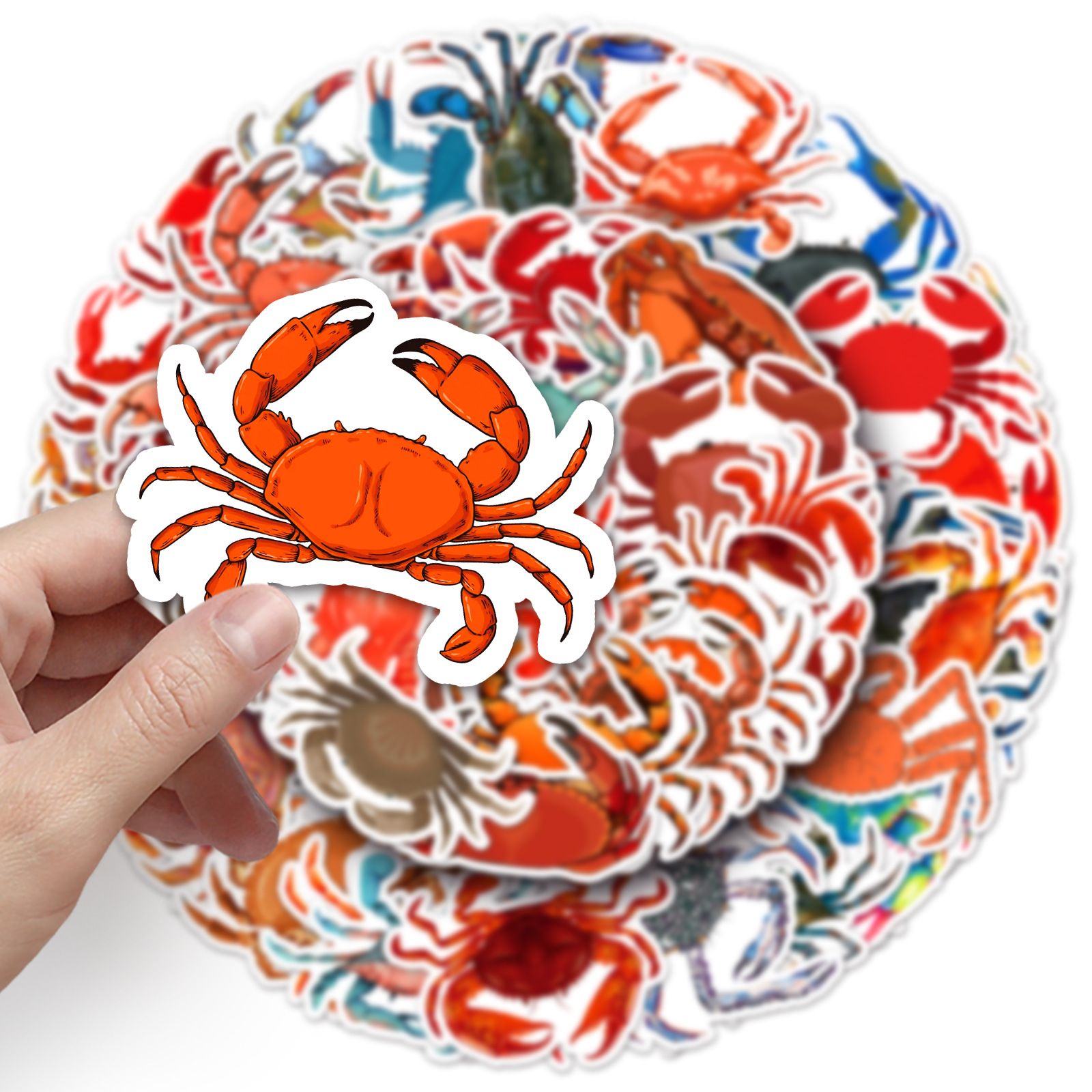 Various Crab Vinyl Stickers for Girls Boys Teens Kids |50 Pcs| Cute Cartoon Waterproof Stickers for Water Bottle Laptop Flasks โ image 4