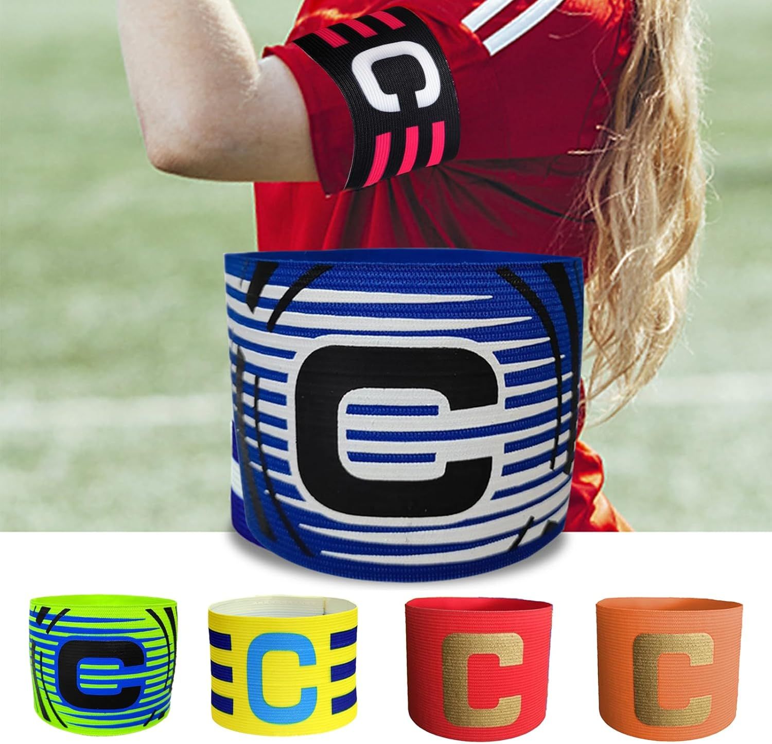 6 Piece Football Captain Armbands 6 Colors 3 Styles — image 3