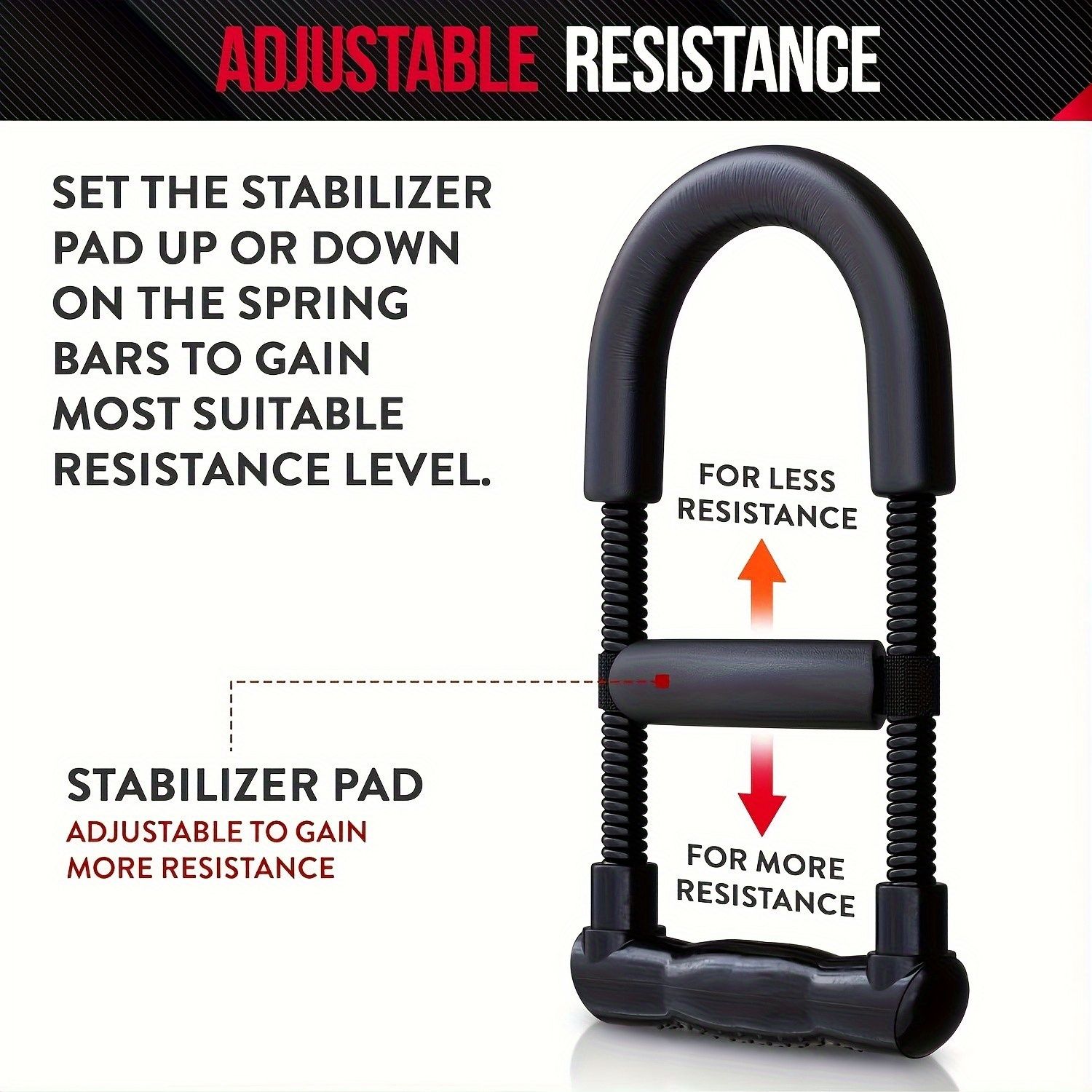 Adjustable Wrist Strengthener & Grip Trainer, Heavy-Duty Forearm Workout Equipment for Athletes & Injury Recovery, Ergonomic Fitness Tool Black — image 4