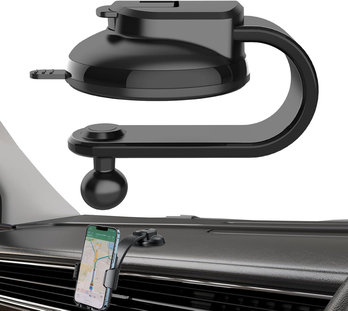 Phone Holder - Universal Base - 360ยฐ Rotatable Car Phone Holder - Suitable for cars, trucks, vehicles, windshields and mobile navigation systems