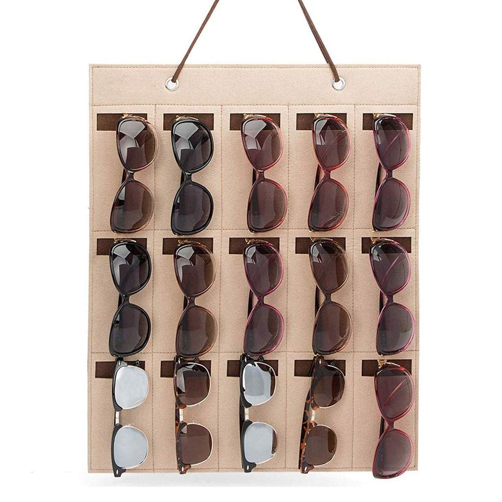Hanging Sunglasses Organizer Wall Mounted 15 Slots Glasses Storage Organizer Holder — image 4